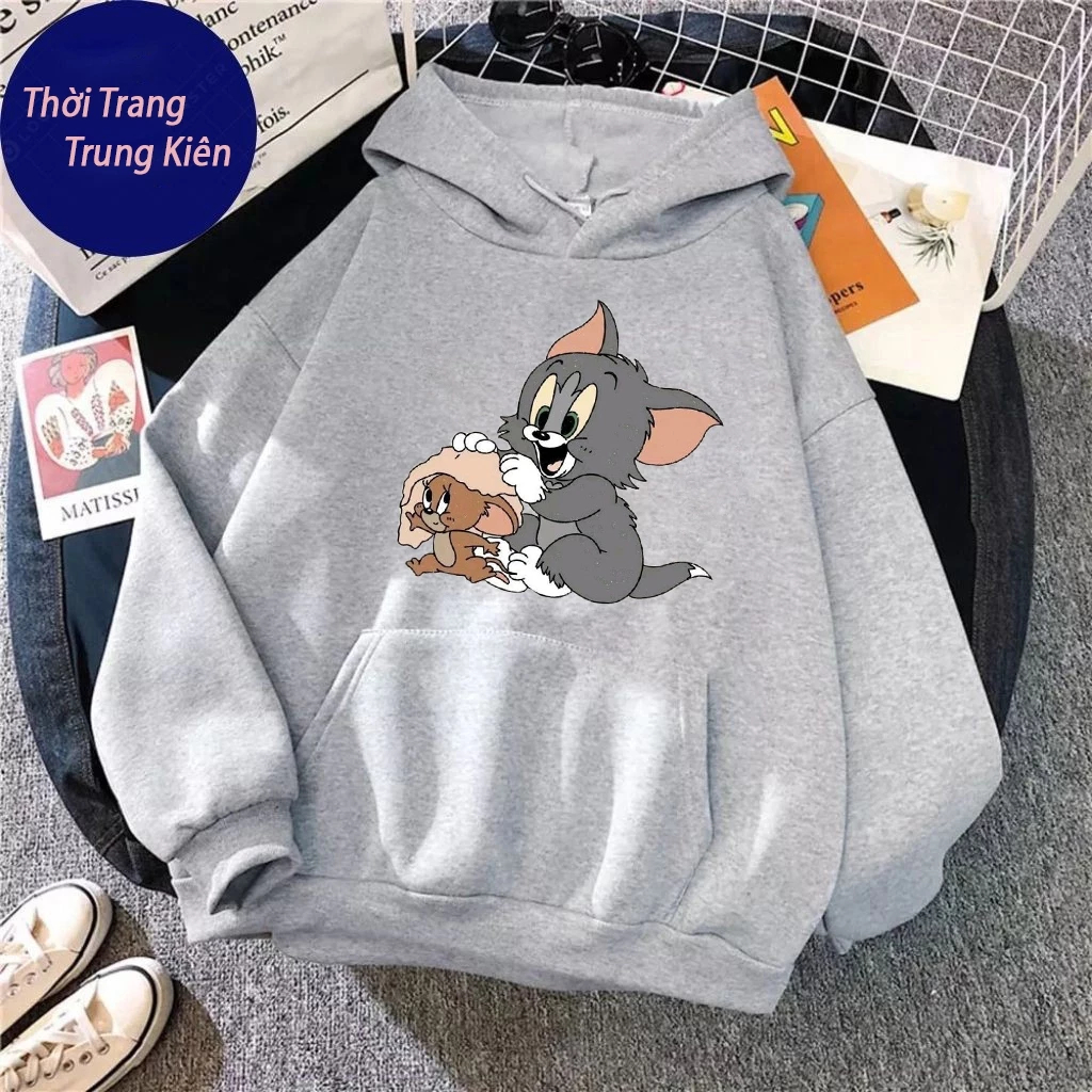 Hoodie Trẻ Em Hình Mèo Lau Đầu Cho Chuột -  Hàn Quốc, Chất Vải Nỉ Cotton Mềm Mịn Dành Cho Bé (M 148)