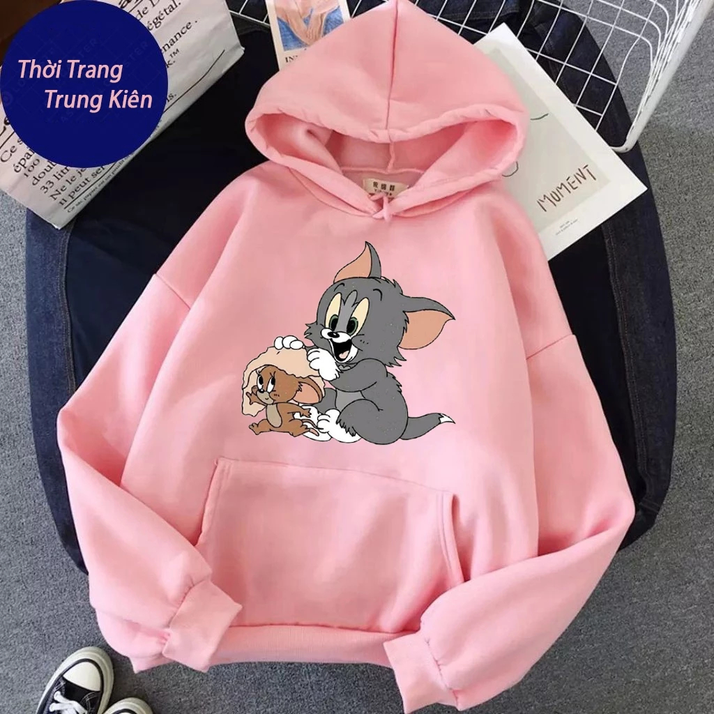 Hoodie Trẻ Em Hình Mèo Lau Đầu Cho Chuột -  Hàn Quốc, Chất Vải Nỉ Cotton Mềm Mịn Dành Cho Bé (M 148)