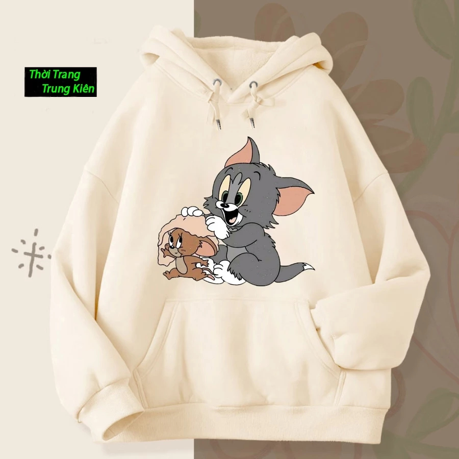 Hoodie Trẻ Em Hình Mèo Lau Đầu Cho Chuột -  Hàn Quốc, Chất Vải Nỉ Cotton Mềm Mịn Dành Cho Bé (M 148)