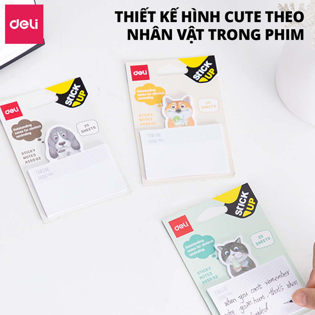Giấy Note Ghi Chú Đa Dạng Mẫu Deli Giấy Ghi Chú Đánh Dấu Tiện Lợi Giấy Nhớ Nhiều Màu Cute Nghộ Nghĩnh