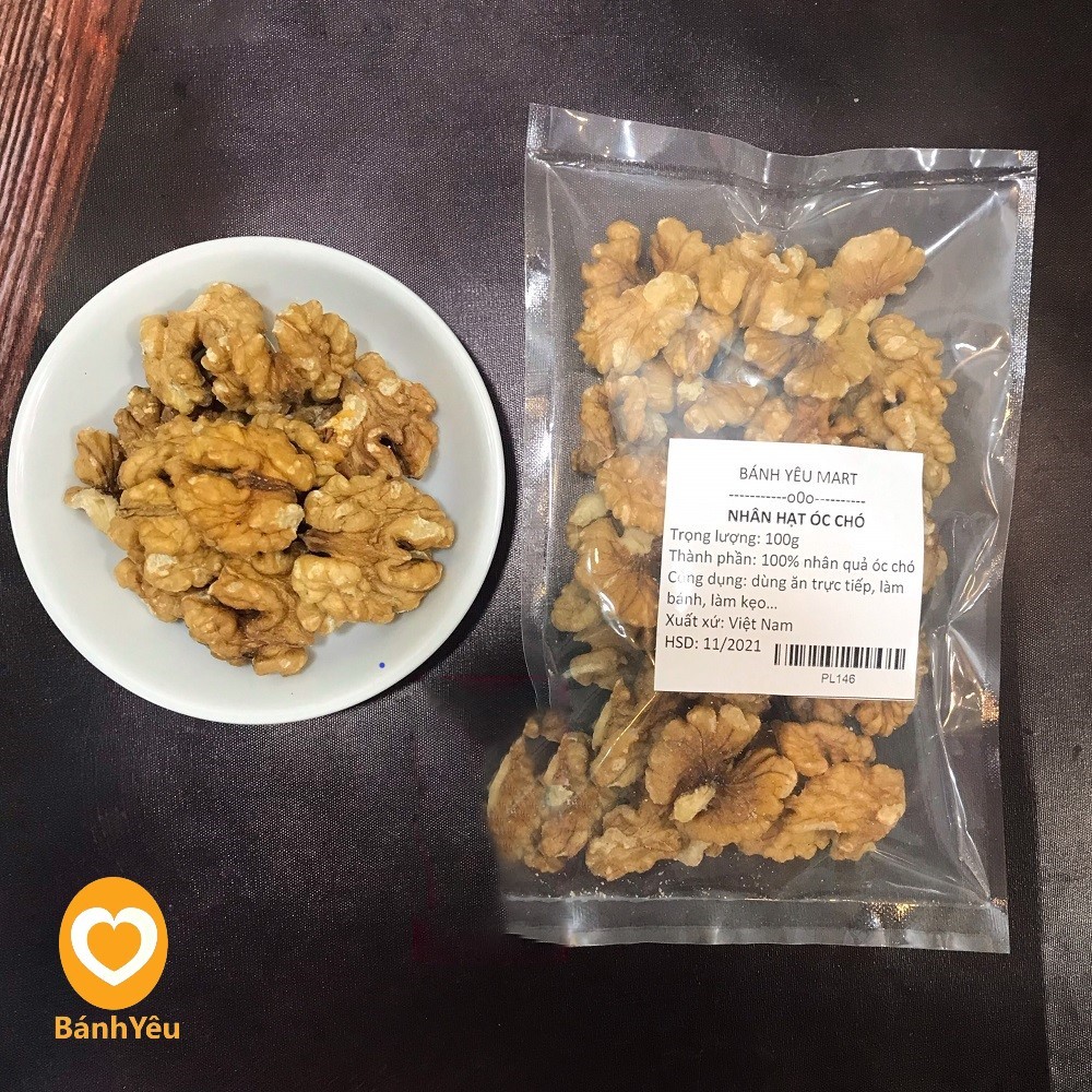 [Nhập khẩu] nhân óc chó, Hạt óc Chó, chưa rang dùng làm bánh CHIA-100g - PL146