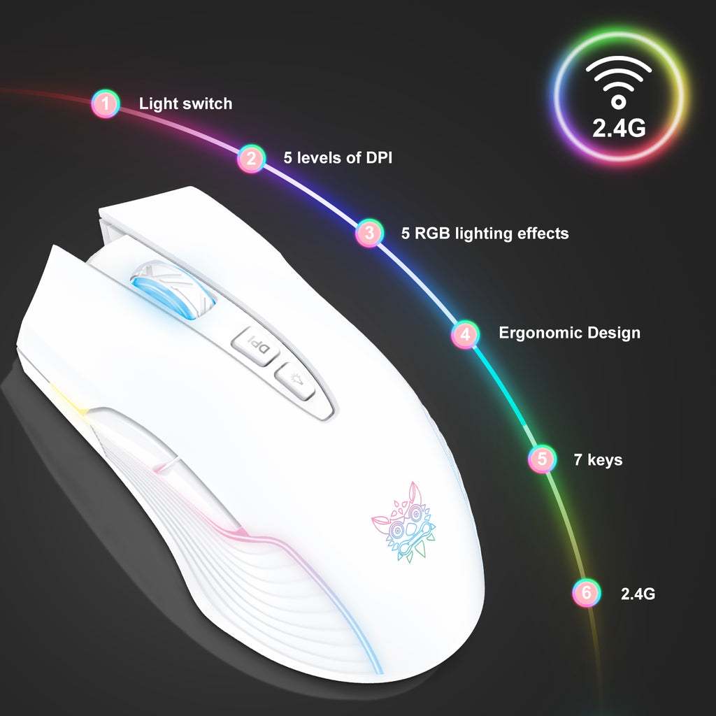 Chuột Gaming Không Dây ONIKUMA CW905 - 3600 DPI,  Led RGB