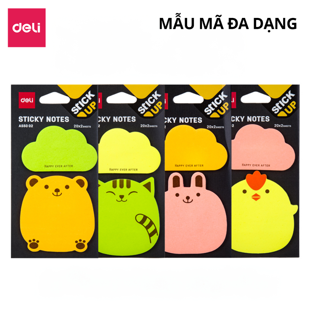 Giấy Note Ghi Chú Đa Dạng Mẫu Deli Giấy Ghi Chú Đánh Dấu Tiện Lợi Giấy Nhớ Nhiều Màu Cute Nghộ Nghĩnh