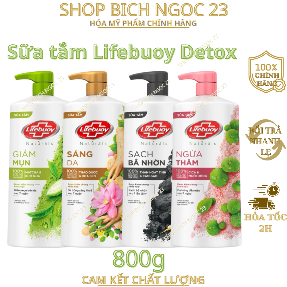 Sữa tắm Lifebuoy Detox và sạch sâu khỏi bụi mịn 800g