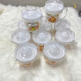Dụng cụ vắt cam trong suốt chất liệu nhựa Cao Cấp có lưới lọc, nắp đậy kèm ca đong định mức