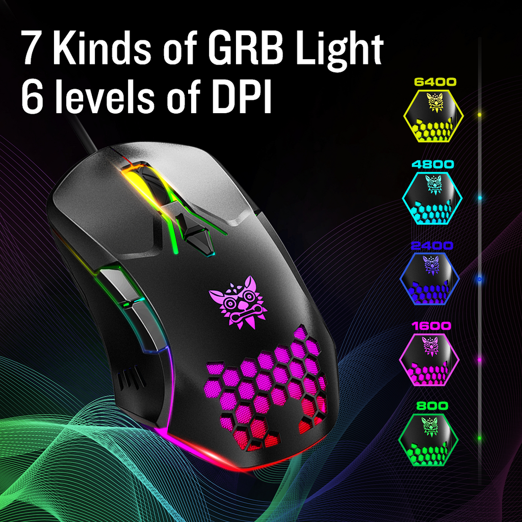 Chuột Gaming Có Dây ONIKUMA CW902 - 6400 DPI, Led RGB, siêu nhạy