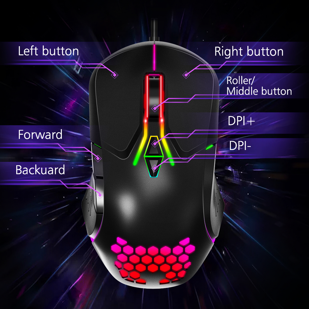 Chuột Gaming Có Dây ONIKUMA CW902 - 6400 DPI, Led RGB, siêu nhạy