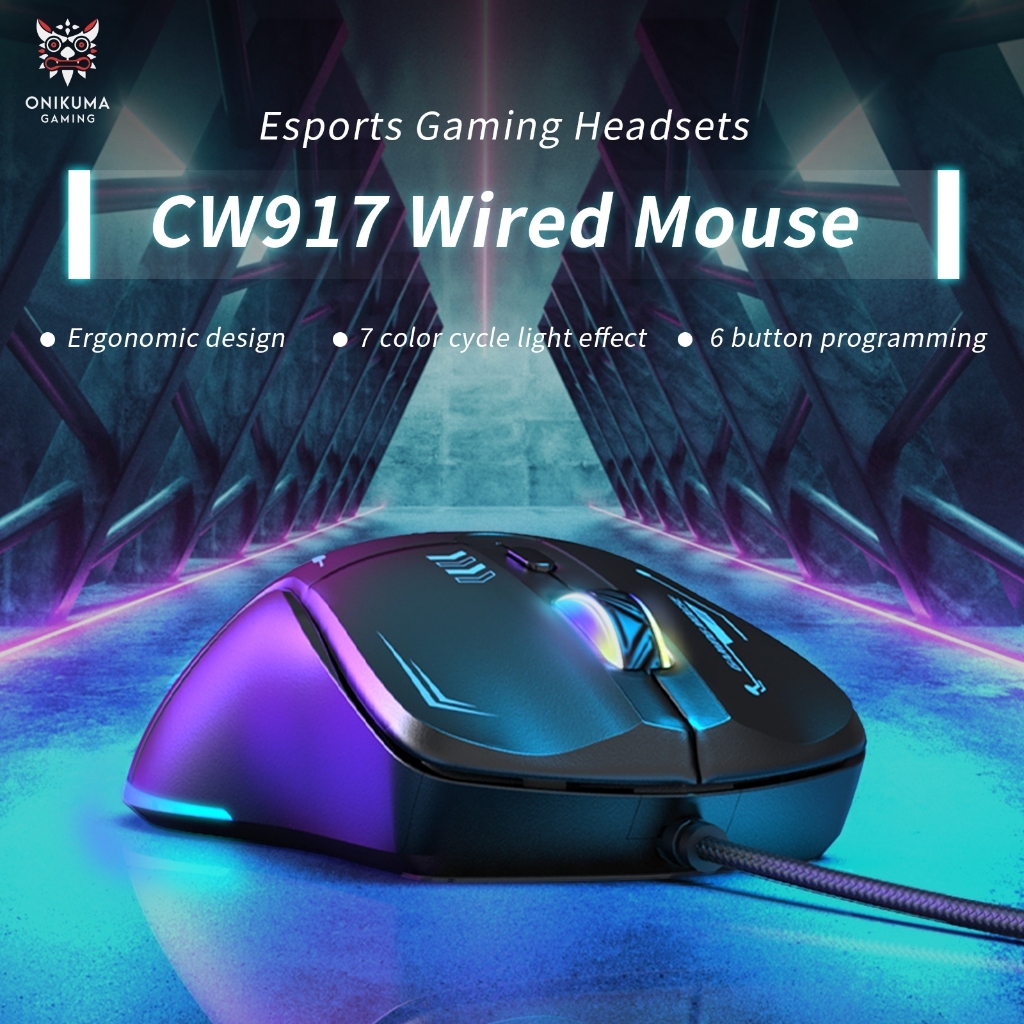 Chuột Gaming C Có dây + 2.4G không dây ONIKUMA CW917 -  3600 DPI, Led RGB