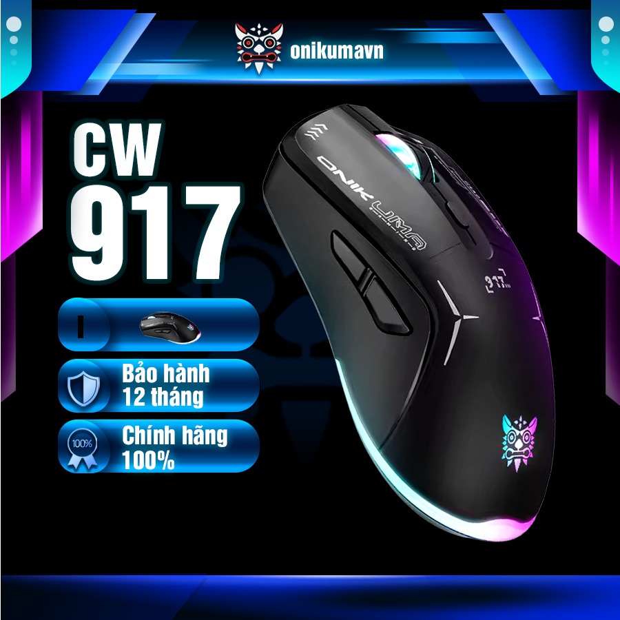Chuột Gaming C Có dây + 2.4G không dây ONIKUMA CW917 -  3600 DPI, Led RGB