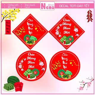 Tem Tết 2026 Chúc Mừng Năm Mới, Tem Dán Decor Trang Trí Hộp Quà, Giỏ Quà, Hộp Bánh, Kẹo, Mứt Ngày Tết.