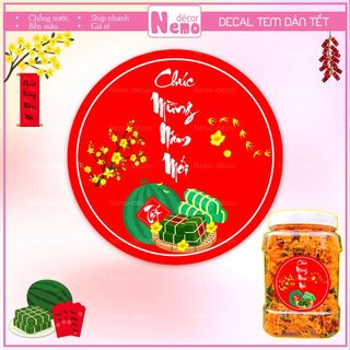 Tem Tết 2026 Chúc Mừng Năm Mới, Tem Dán Decor Trang Trí Hộp Quà, Giỏ Quà, Hộp Bánh, Kẹo, Mứt Ngày Tết.