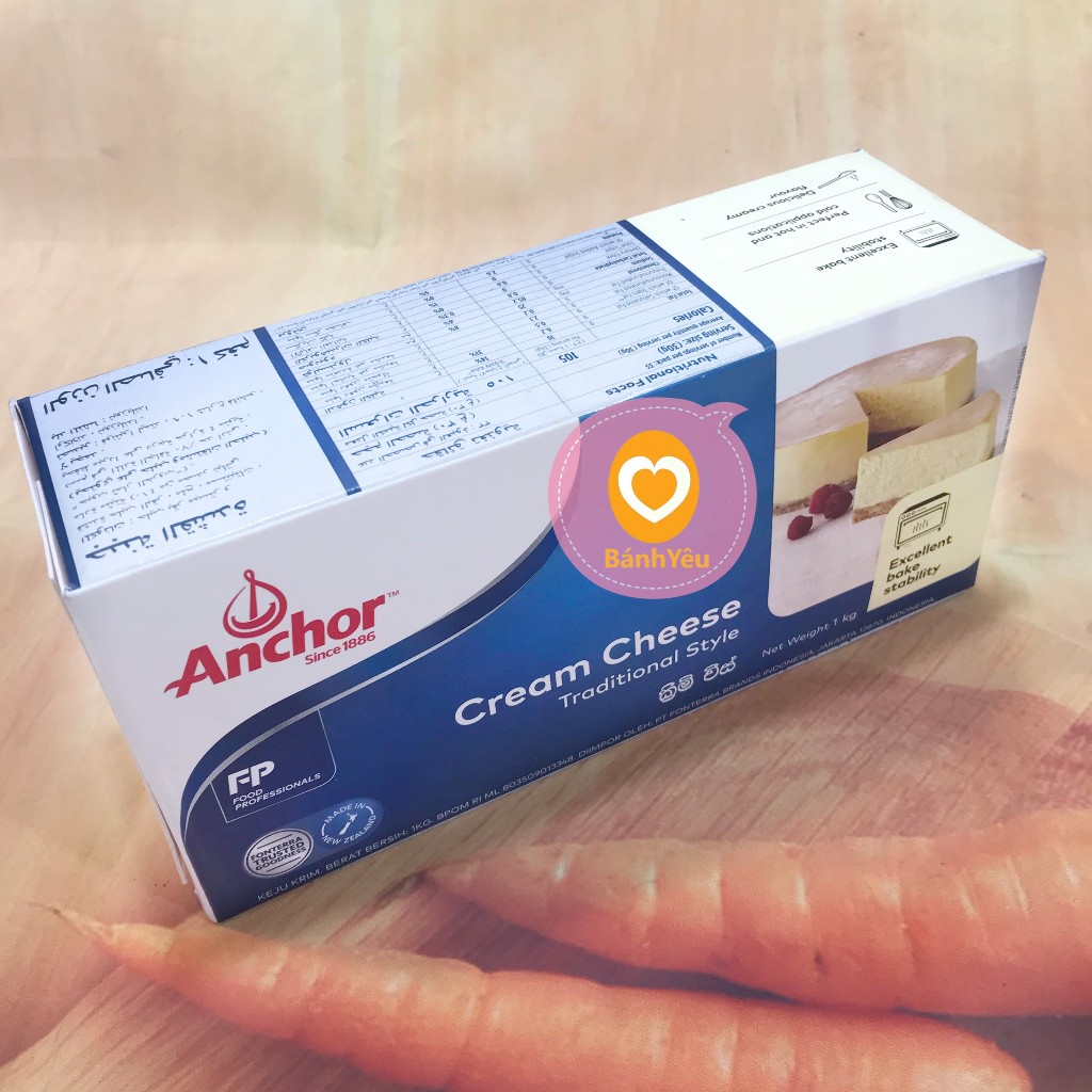 [Chỉ Giao TP.HCM] Cream cheese Anchor 1kg/Phô Mai Kem Anchor 1kg làm bánh,. - DL22