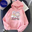 Áo Nỉ Hoodie Phù Hợp Cho Các Bé Vào Đông, Chất Nỉ , Hình Labubu Hồng Đi Tắm Đáng Yêu (M 87)