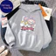 Áo Nỉ Hoodie Phù Hợp Cho Các Bé Vào Đông, Chất Nỉ , Hình Labubu Hồng Đi Tắm Đáng Yêu (M 87)