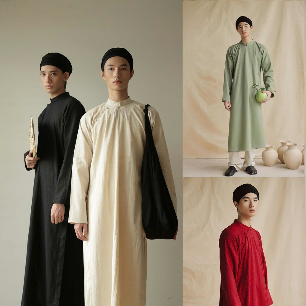 Áo Dài Nam Truyền Thống Pha Cách Tân Dáng Dài Vải Linen N013 | Shopee Việt  Nam