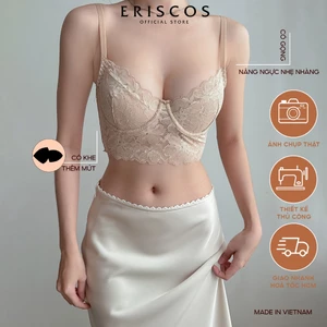 Áo bra ren corset croptop nữ màu da (nude) có gọng nâng nhẹ có mút theo kèm áo quả chéo 2 xương Eriscos thiết kế