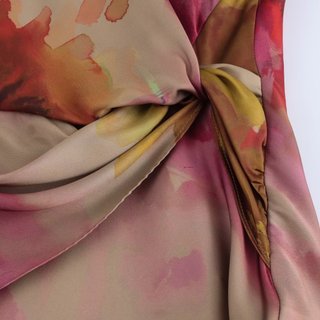 Đầm Zara made in Morocco midi loang màu đồng hoa hồng
