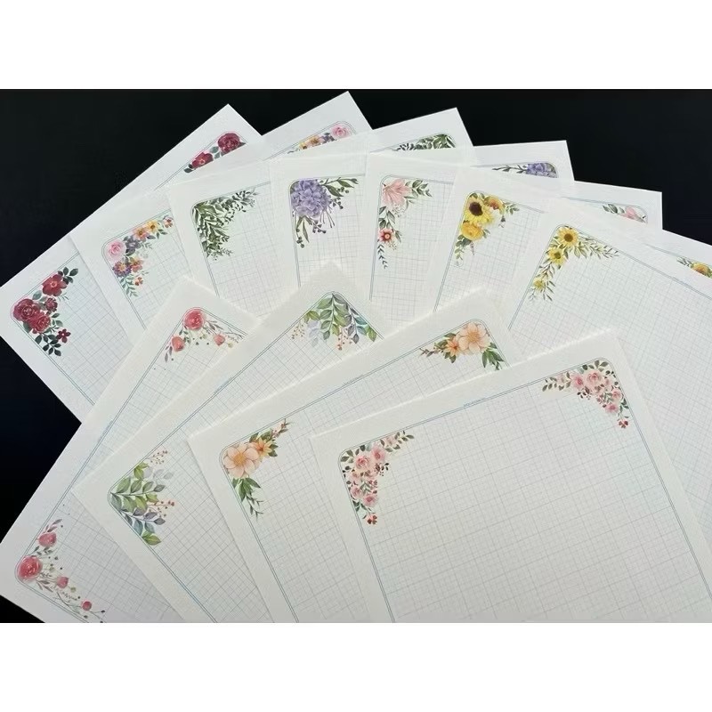 SET 10 TỜ GIẤY LUYỆN CHỮ HÌNH HOA ( mẫu ngẫu nhiên )🌸