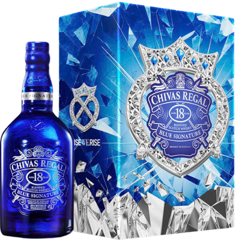 Ảnh Hộp Rượu Quà Tết 2025 Whisky Chivas Regal 18YO Blue Signature nồng độ alc 40% 700ml Kèm Hộp và Túi Giấy 2