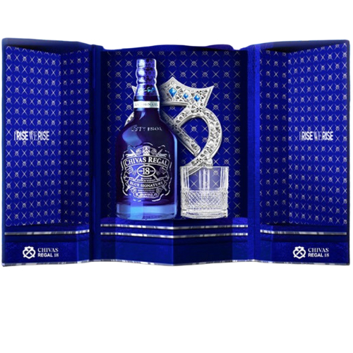 Ảnh Hộp Rượu Quà Tết 2025 Whisky Chivas Regal 18YO Blue Signature nồng độ alc 40% 700ml Kèm Hộp và Túi Giấy 3