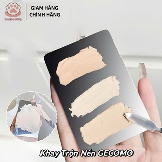 Khay Trộn Kem Nền - Son Môi + Que Trộn GECOMO Chất liệu Thép không gỉ