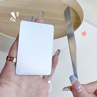 Khay Trộn Kem Nền - Son Môi + Que Trộn GECOMO Chất liệu Thép không gỉ