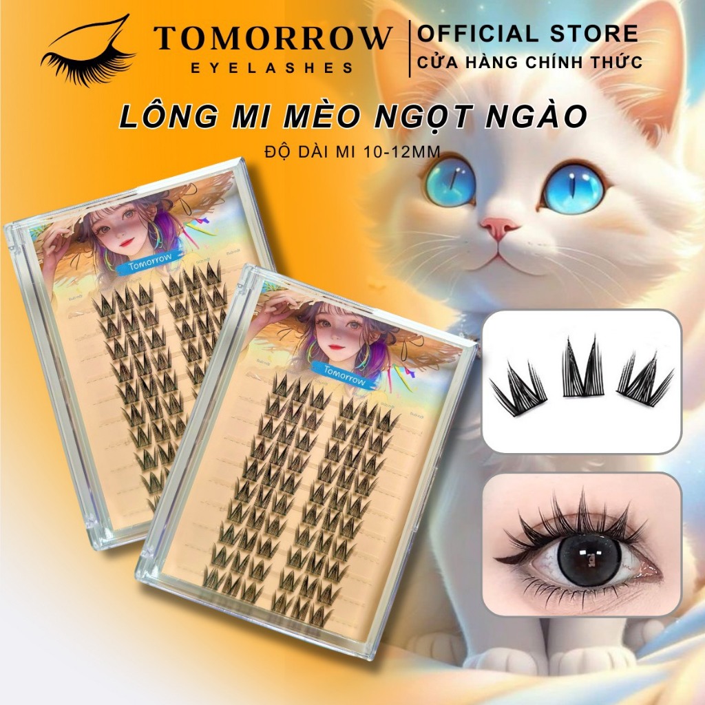 Mi Giả TOMORROW, Mi MÈO NGỌT NGÀO Mi Cụm Mi Chùm Mi Douyin Trang Điểm ...