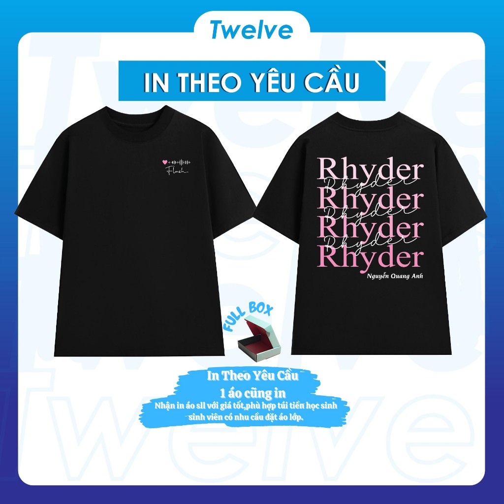 Áo RHYDER - Áo T-shirt in tên Rhyder in chữ ký Form Rộng 100% COTTON ...