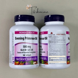 Viên Uống Tinh Dầu Hoa Anh Thảo, Omega-6 Webber Naturals Evening Primrose Oil GLA 50 180 Viên