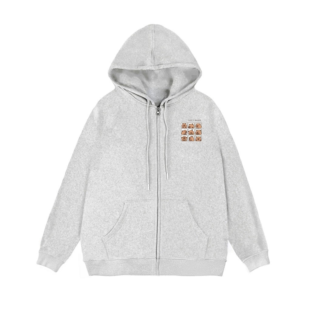 Áo Khóa Hoodie Cho Bé Từ 10-60kg- Phong Cách Hàn Quốc, Chất Vải Nỉ Cotton, Hình Capy Bara Dễ Thương