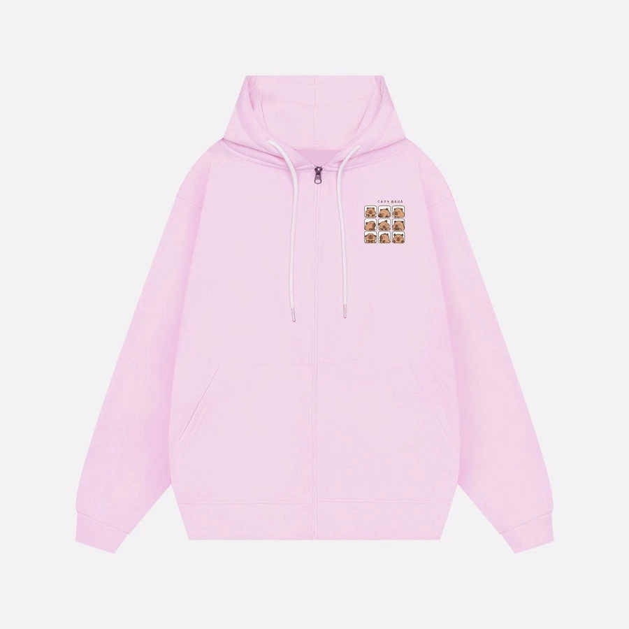 Áo Khóa Hoodie Cho Bé Từ 10-60kg- Phong Cách Hàn Quốc, Chất Vải Nỉ Cotton, Hình Capy Bara Dễ Thương
