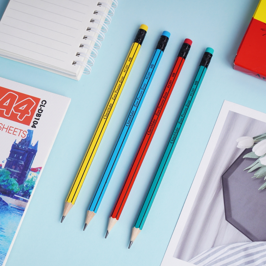 Hộp Bút Chì Gỗ Có Tẩy 2B 4B 6B CLASSMATE Nét Bút Mịn, Hình Dáng Đơn Giản , Dùng Để Luyện Chữ Cho Học Sinh CL-PC403/412