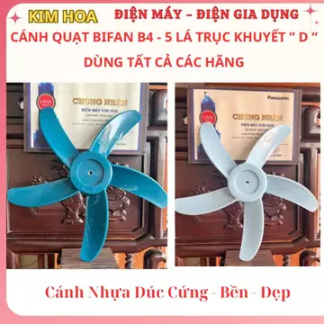 HÃNG BIFAN, Cánh quạt B4 - 5 lá sải cánh 39cm, Cánh Quạt Cốt Khuyết, quạt chốt ngang, sử dụng tất cả các hãng QUẠT