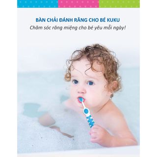 Bàn Chải Đánh Răng Cho Bé Từ 1-3 Tuổi Kuku: Hồng - Xanh Lá - Xanh Trời