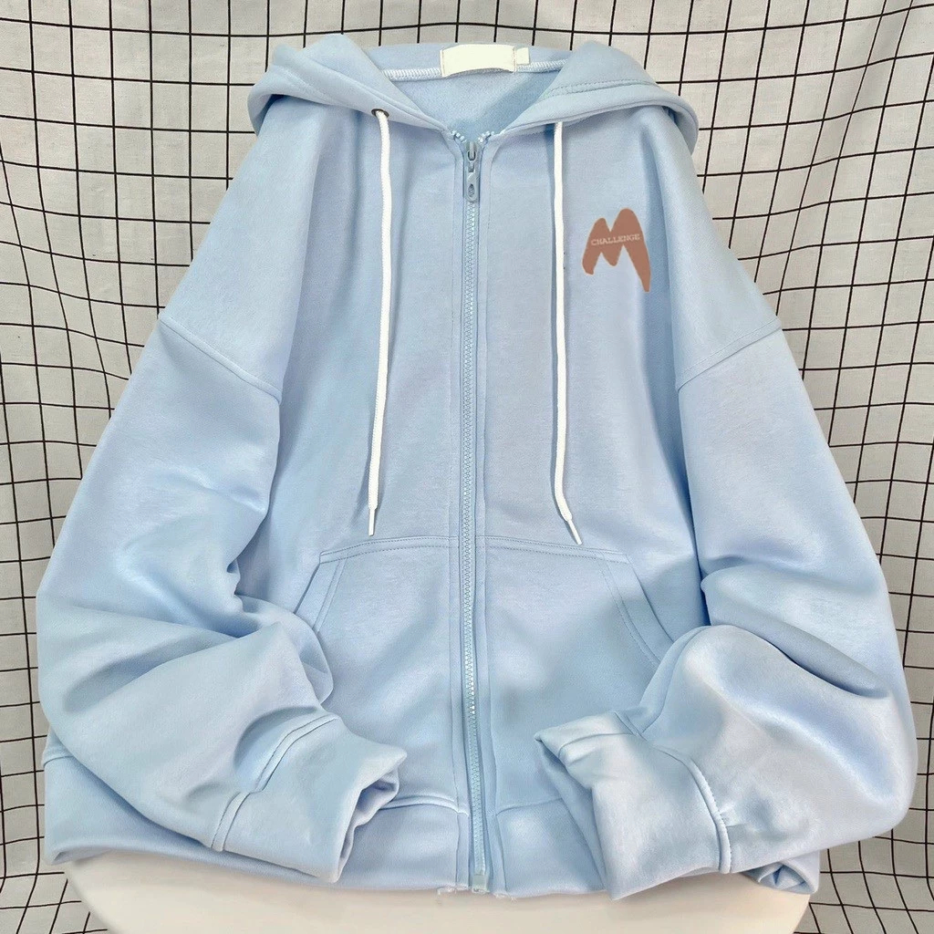 Áo Khoác Có Túi Bên Trong  Hình M Challenge Đơn Giản Dễ Phối Đồ, Vải Nỉ Cotton Mềm Mịn Ấm Áp Cho Bé