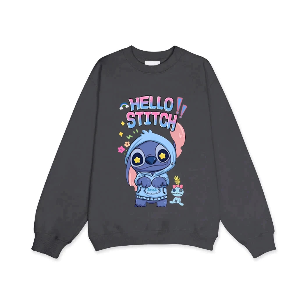 Áo Sweater - Phong Cách Hàn Quốc, Hình Gấu Xanh Hello Stitch Siêu Đáng Yêu Dành Cho Các Bé (M 134)