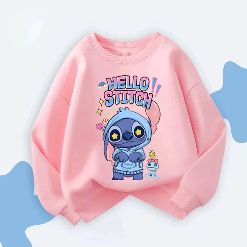 Áo Sweater - Phong Cách Hàn Quốc, Hình Gấu Xanh Hello Stitch Siêu Đáng Yêu Dành Cho Các Bé (M 134)