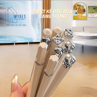 Bộ 5 đôi đũa hợp kim sợi thuỷ tinh kháng khuẩn không nấm mốc chịu được nhiệt độ cao hiện đại sang trọng