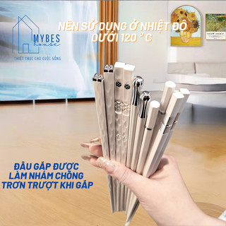 Bộ 5 đôi đũa hợp kim sợi thuỷ tinh kháng khuẩn không nấm mốc chịu được nhiệt độ cao hiện đại sang trọng