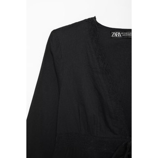 Áo Sơ mi Zara made in Morocco phố ren buộc dây xinh xắn