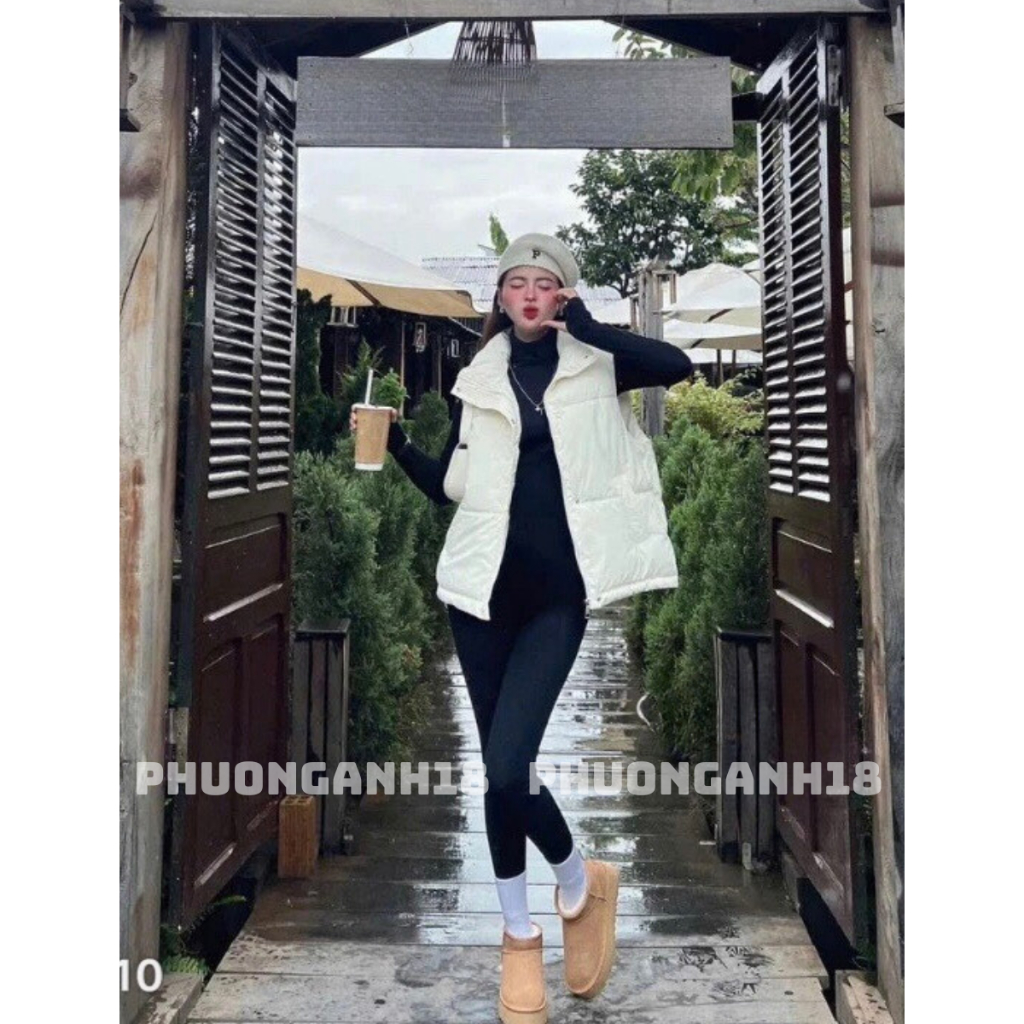Áo Gile phao da form rộng hàng quảng châu A000357