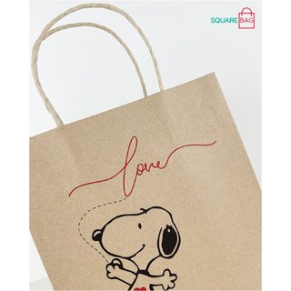 Túi giấy Kraft nâu hình chú chó Snoppy. Mã SBT00046. COMBO 10 CÁI