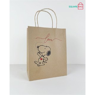 Túi giấy Kraft nâu hình chú chó Snoppy. Mã SBT00046. COMBO 10 CÁI
