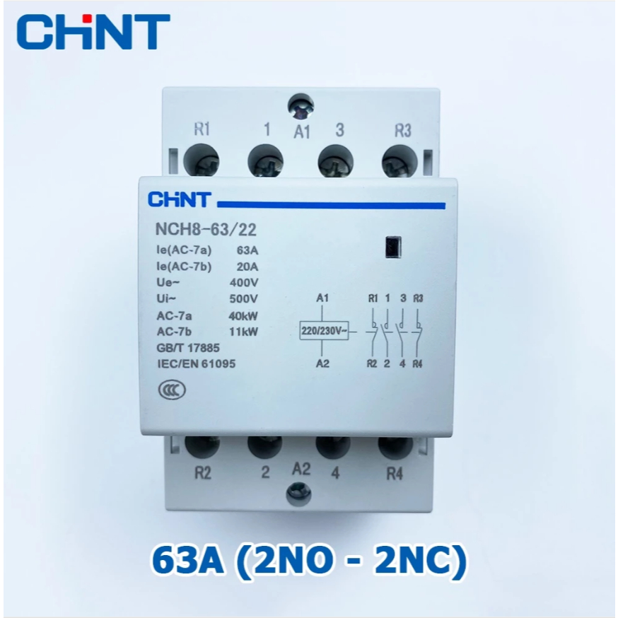 Khởi động từ contactor 4P CHINT 2NO-2NC 400V 63A | Shopee Việt Nam