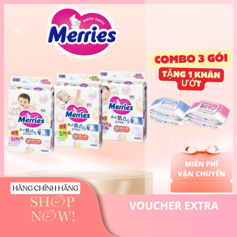 SALE+quà Tã merries MỚI nội địa Nhật đủ size CHÍNH HÃNG | Shopee Việt Nam