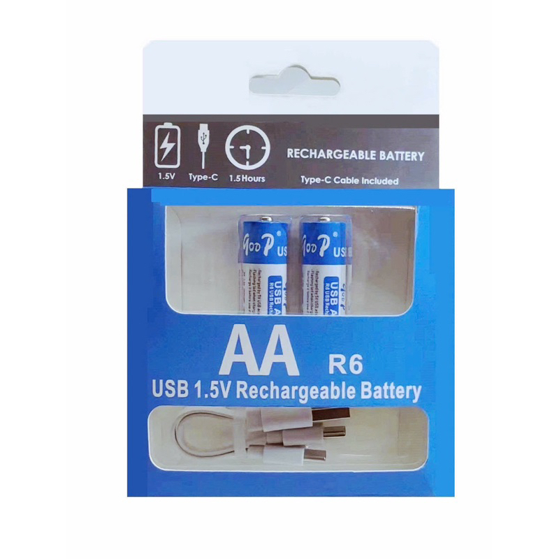 Pin sạc USB type-c GOOP 1.5V, AA 2600mWh, AAA 750mWh cycle use ...