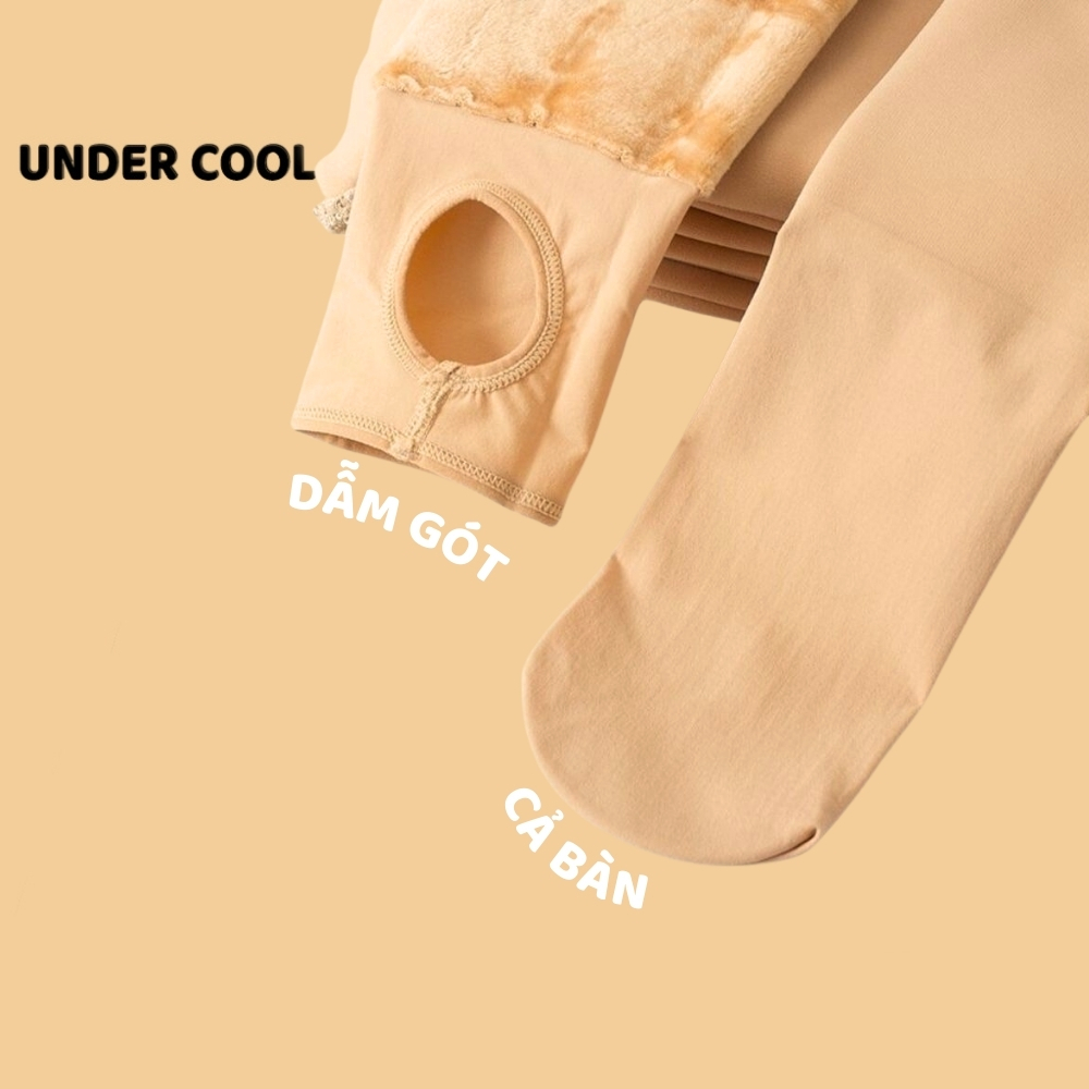 Quần tất lót nhung nỉ giữ nhiệt độ bó form gọn chân mùa Đông UNDERCOOL cực ấm chống rét đại hàn, lót lông nỉ nhung QT10