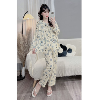 Bộ bầu - bộ sau sinh - BỘ ĐŨI THÁI DÀI HÌNH CỔ SEN HAI TÚI NƠ - Nhiều Mầu,Áo Có Khóa Kéo & Quần Có Chun Chỉnh
