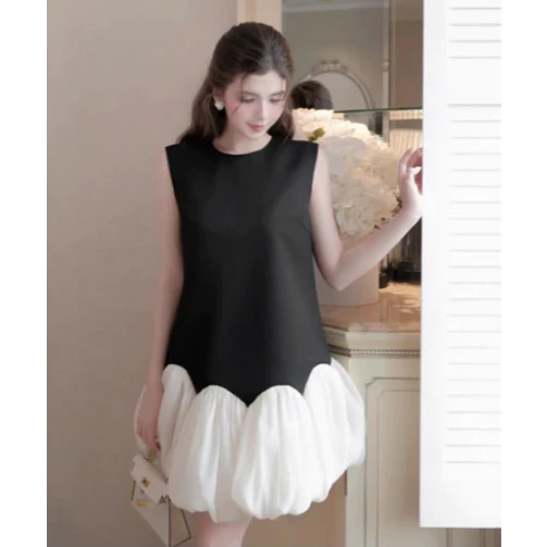 Váy Bánh Bèo Hở Vai Phối Tơ Bồng Dáng Bí DH STUDIO Váy Bánh Bèo Chất Liệu Tafta Phối Tơ Cao Cấp Đẹp Sang Trọng
