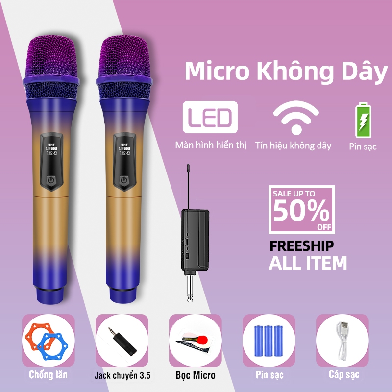 Mic không dây chống UHF karaoke Dễ Dàng Phối Ghép Với Nhiều Thiết Bị ...